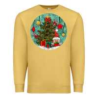 Antique Gold christmas tree and gnome Premium Sweatshirt - BundleAndBundleShop