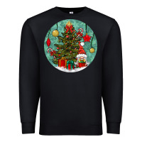 Black christmas tree and gnome Premium Sweatshirt - BundleAndBundleShop
