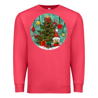 Cardinal christmas tree and gnome Premium Sweatshirt - BundleAndBundleShop