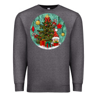 Charcoal Heather christmas tree and gnome Premium Sweatshirt - BundleAndBundleShop
