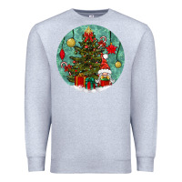 Heather Grey christmas tree and gnome Premium Sweatshirt - BundleAndBundleShop