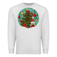 Oatmeal Heather christmas tree and gnome Premium Sweatshirt - BundleAndBundleShop
