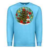 Ocean Blue christmas tree and gnome Premium Sweatshirt - BundleAndBundleShop