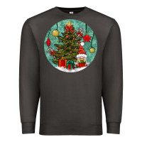 Smoke christmas tree and gnome Premium Sweatshirt - BundleAndBundleShop