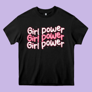 Girl Power Heavy Core Tee Designed By Maliassmallbusiness