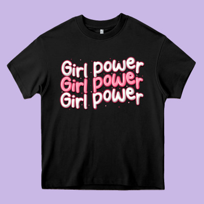 Girl Power Heavy Core Tee Designed By Maliassmallbusiness