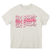 Cream girl power Heavy Core Tee - MaliasSmallBusiness
