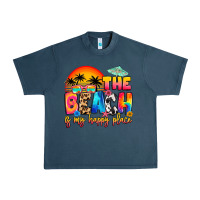 Midnight Navy the beach is my happy place Urban Heavy Tee - Artiststas