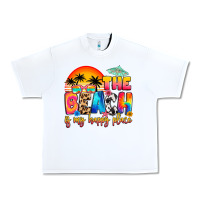 White the beach is my happy place Urban Heavy Tee - Artiststas