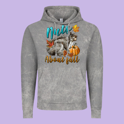 Nuts About Fall Squirrel Vintage Hoodie Designed By Lillyallendesigns