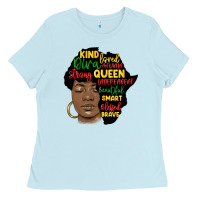 Baby Blue black woman africa silhouette Ladies Tee - MaliasSmallBusiness
