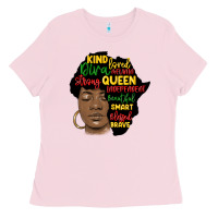 Bubblegum Pink black woman africa silhouette Ladies Tee - MaliasSmallBusiness