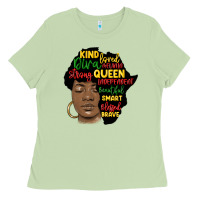 Matcha black woman africa silhouette Ladies Tee - MaliasSmallBusiness