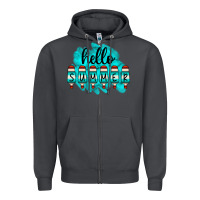 Smoke Hello Summer Serape Turquoise Zipper Hoodie - CowCowDesign