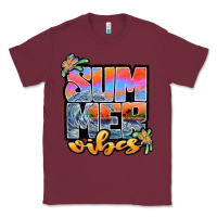Burgundy sum mer vibes Classic Tee - JahusDesignShop