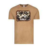 Vintage Camel Cowhide Leopard Background Vintage Tee - JahusDesignShop