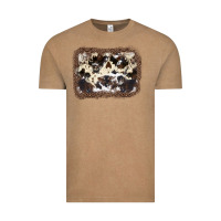 Vintage Coffee Cowhide Leopard Background Vintage Tee - JahusDesignShop