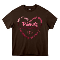 Chocolate Brown side by or miles apart friends will always be conn Heavy Core Tee - MaliasSmallBusiness