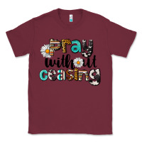 Burgundy Pray Without Ceasing Classic Tee - LillyAllenDesigns