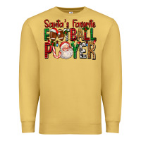 Antique Gold Santa's Favorite Football Player For Christmas Premium Sweatshirt - FaDigitalArtStudio