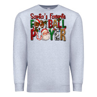 Heather Grey Santa's Favorite Football Player For Christmas Premium Sweatshirt - FaDigitalArtStudio