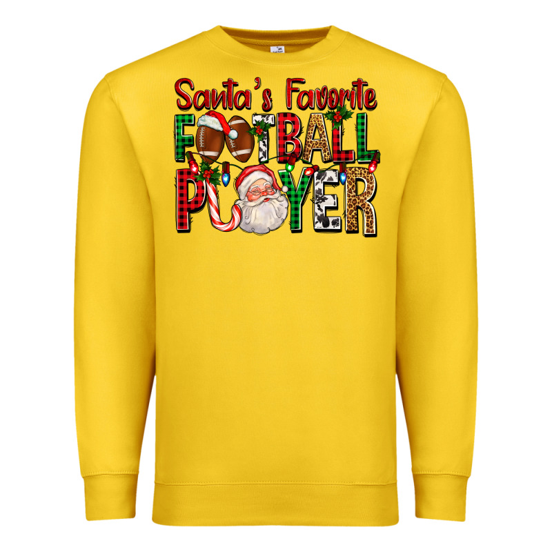 Santa's Favorite Football Player For Christmas Premium Sweatshirt by FaDigitalArtStudio | Teevron