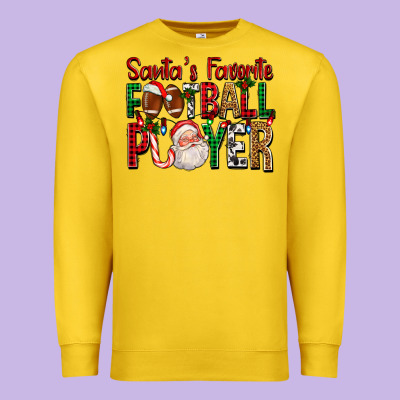 Santa's Favorite Football Player For Christmas Premium Sweatshirt Designed By Fadigitalartstudio