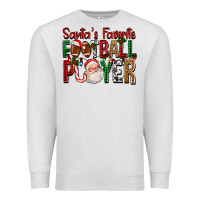 Oatmeal Heather Santa's Favorite Football Player For Christmas Premium Sweatshirt - FaDigitalArtStudio