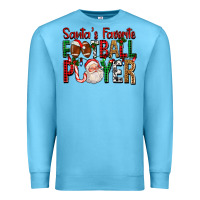 Ocean Blue Santa's Favorite Football Player For Christmas Premium Sweatshirt - FaDigitalArtStudio