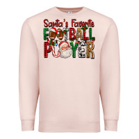 Pale Pink Santa's Favorite Football Player For Christmas Premium Sweatshirt - FaDigitalArtStudio