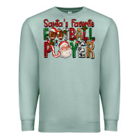 Seafoam Santa's Favorite Football Player For Christmas Premium Sweatshirt - FaDigitalArtStudio