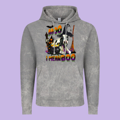 Moo I Mean Boo Holstein Cow Vintage Hoodie Designed By Lillyallendesigns