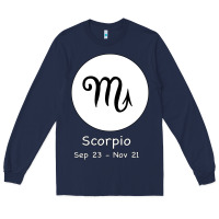 Navy Scorpio Horoscope Long Sleeve Tee - Bettercallsaul