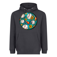 Smoke baseball with sunflower round earrings Heavyweight Hoodie - BundleAndBundleShop