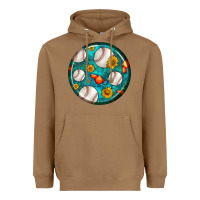 Toasted Coconut baseball with sunflower round earrings Heavyweight Hoodie - BundleAndBundleShop