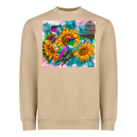 Mushroom hummingbirds sunflower Heavyweight Sweatshirt - TumblerDesignByShophia