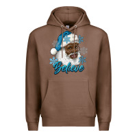 Chestnut winter christmas african american santa believe Premium Hoodie - RanaPortraitStore