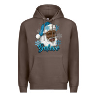 Coffee winter christmas african american santa believe Premium Hoodie - RanaPortraitStore