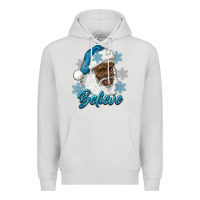 Dove Grey winter christmas african american santa believe Premium Hoodie - RanaPortraitStore
