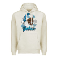 Oatmeal Heather winter christmas african american santa believe Premium Hoodie - RanaPortraitStore