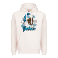 Pale Pink winter christmas african american santa believe Premium Hoodie - RanaPortraitStore