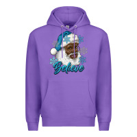 Purple winter christmas african american santa believe Premium Hoodie - RanaPortraitStore