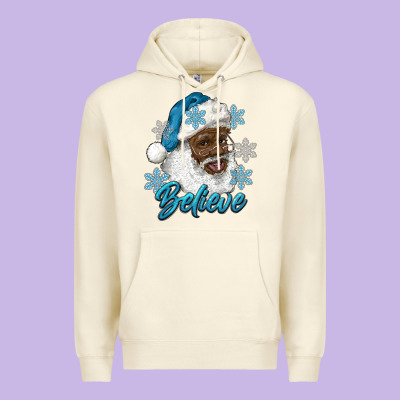 Winter Christmas African American Santa Believe Premium Hoodie Designed By Ranaportraitstore