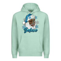 Seafoam winter christmas african american santa believe Premium Hoodie - RanaPortraitStore