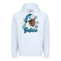 White winter christmas african american santa believe Premium Hoodie - RanaPortraitStore