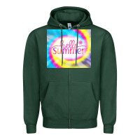 Sports Green Hello Summer Tie Dye Tumbler Zipper Hoodie - CowCowDesign