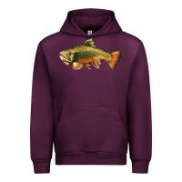 Mauve Wine leaping brook trout Urban Hoodie - LillyAllenDesigns