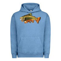 Pigment Pebble Blue leaping brook trout Urban Hoodie - LillyAllenDesigns