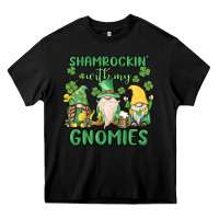 Black shamrock with my gnomies Heavy Core Tee - MaliasSmallBusiness