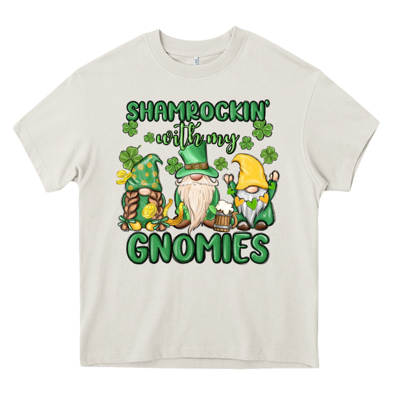 Shamrock With My Gnomies Heavy Core Tee by MaliasSmallBusiness | Teevron